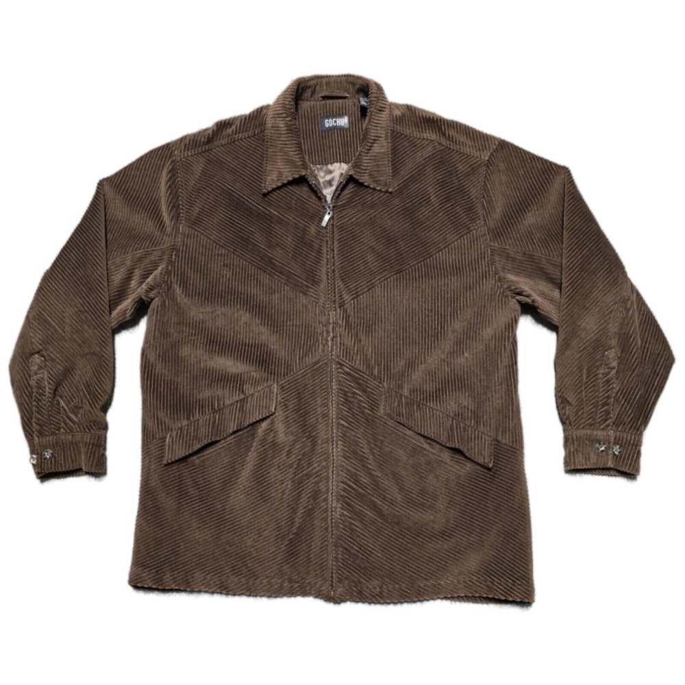 Vintage GOCHU Block Ribbed Corduroy‎ Jacket Korean Designer Full Zip Mens 2XL